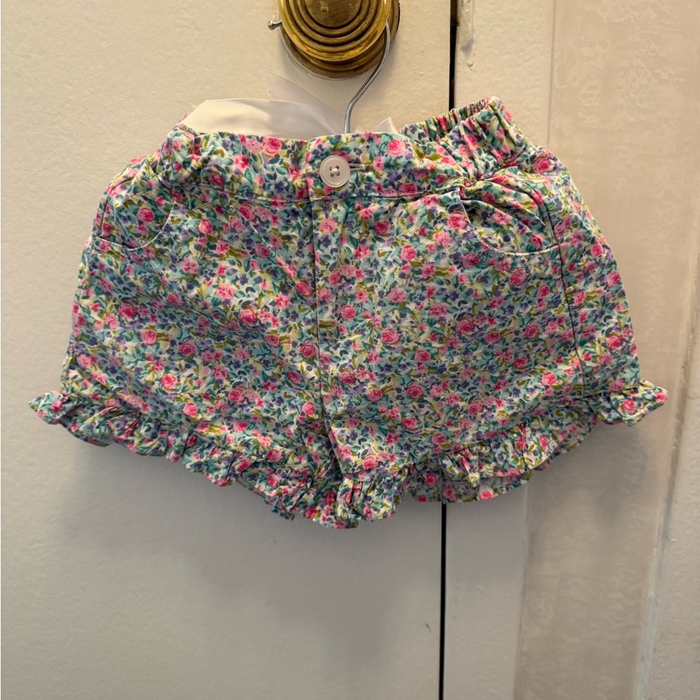 Trotters Floral Kids Shorts - Pink and Blue